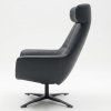 Kožené designové otočné křeslo s vysokým opěrem BE ORGANIC, kůže Prestige+ Nero