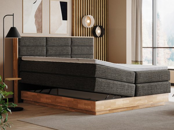 Postel boxspring s úložným prostorem INCANA II-dub masiv