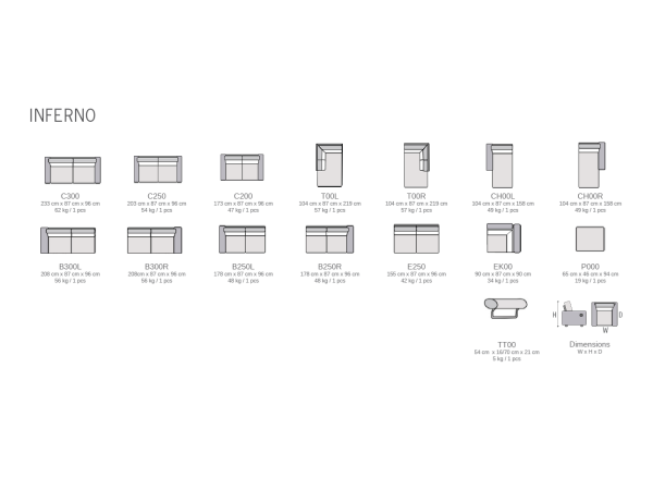 Stylová rohová sedací souprava INFERNO
