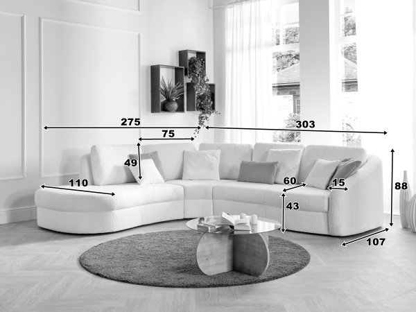 Moderní rohová sedací souprava JAZZ 2