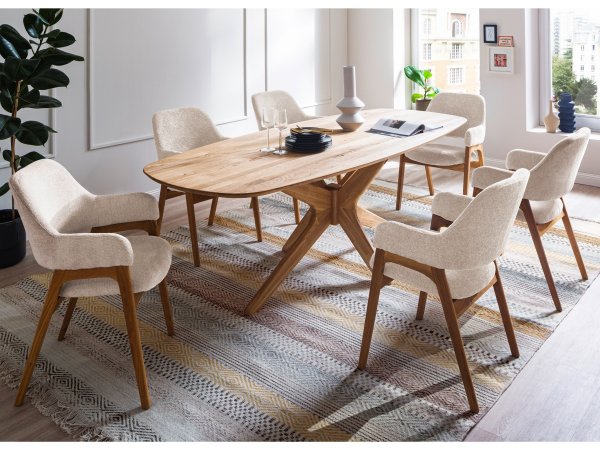 Jídelní stůl z masivu JEFFERSON dub divoký olejovaný