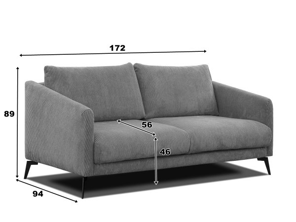 Manšestrová pohovka 2,5-sed JOSH