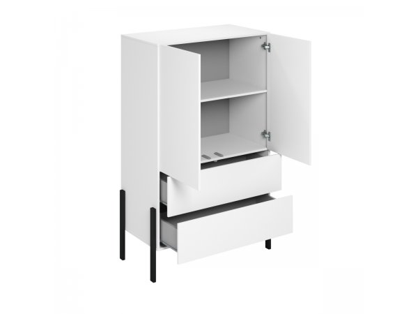 Sestava nábytku do obývacího pokoje JUKON 3 bílá supermatt/černé kovové nohy