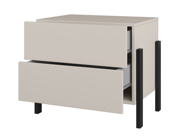 Sestava nábytku do ložnice JUKON 3 cashmere/černé kovové nohy