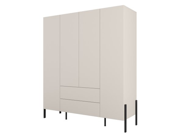 Sestava nábytku do ložnice JUKON 3 cashmere/černé kovové nohy