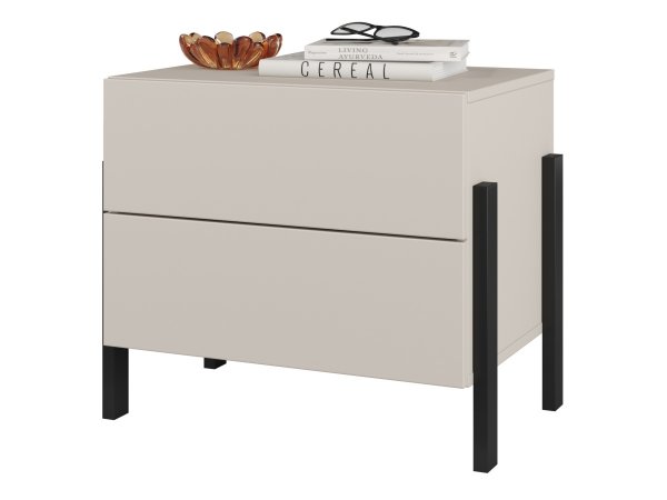 Sestava nábytku do ložnice JUKON 1 cashmere/černé kovové nohy