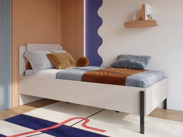 Sestava nábytku do ložnice JUKON 1 cashmere/černé kovové nohy