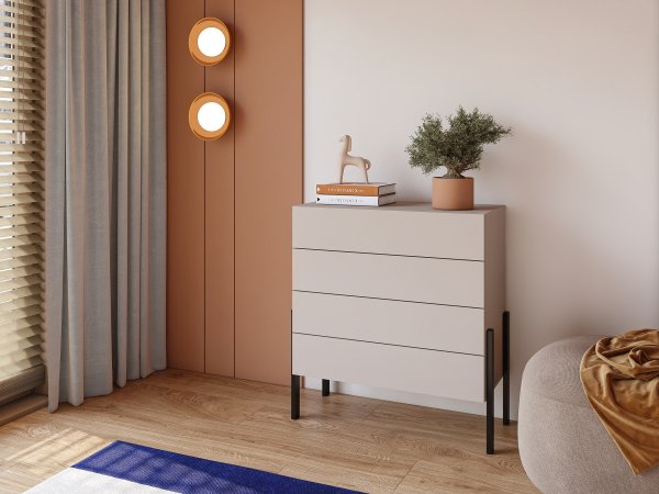 Komoda(typ 27) JUKON cashmere/černé kovové nohy