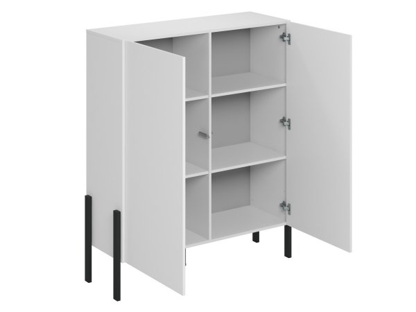 Sestava nábytku do obývacího pokoje JUKON 2 bílá supermatt/černé kovové nohy