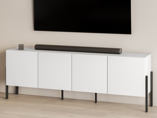 Sestava nábytku do obývacího pokoje JUKON 2 bílá supermatt/černé kovové nohy