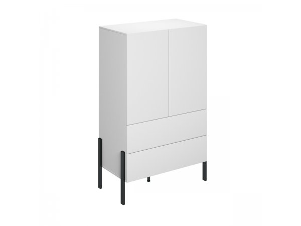 Sestava nábytku do obývacího pokoje JUKON 3 bílá supermatt/černé kovové nohy