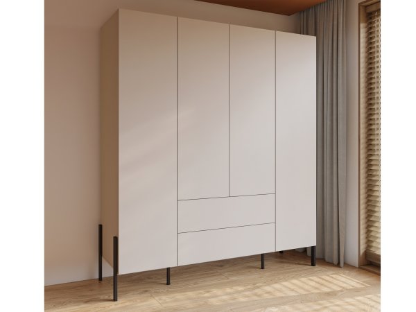 Sestava nábytku do ložnice JUKON 3 cashmere/černé kovové nohy