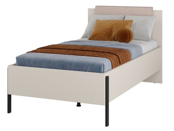 Sestava nábytku do ložnice JUKON 1 cashmere/černé kovové nohy