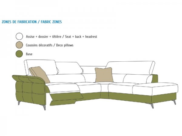 Malá rohová sedací souprava JUSTIN s elektrickou funkcí relax