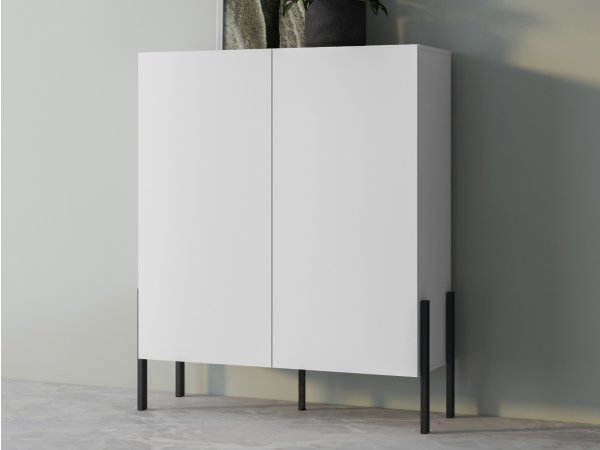 Komoda (typ 42) JUKON bílá supermatt/černé kovové nohy