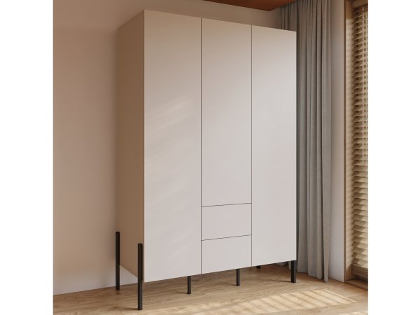 Sestava nábytku do ložnice JUKON 1 cashmere/černé kovové nohy