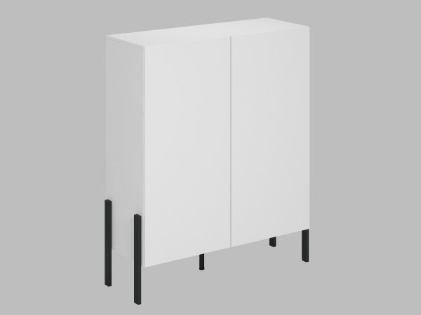 Komoda (typ 42) JUKON bílá supermatt/černé kovové nohy