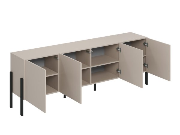 Televizní komoda JUKON (typ 25) cashmere/černé kovové nohy