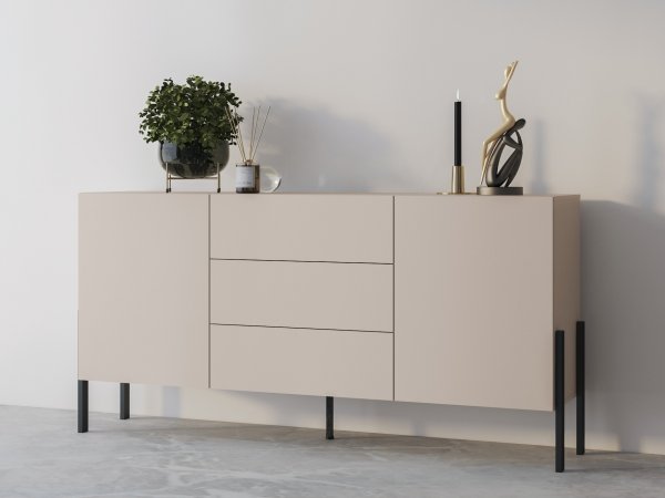 Sestava nábytku do obývacího pokoje JUKON 2 cashmere/černé kovové nohy