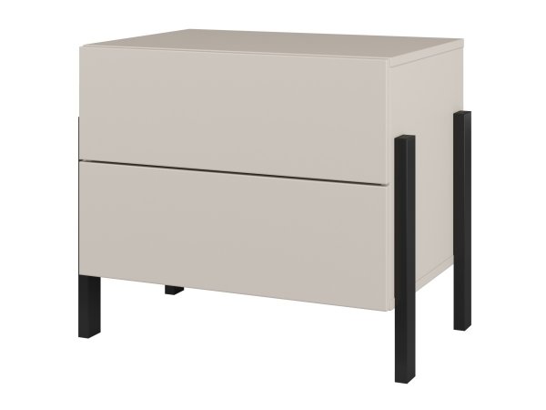 Noční stolek (typ 22) JUKON cashmere/černé kovové nohy