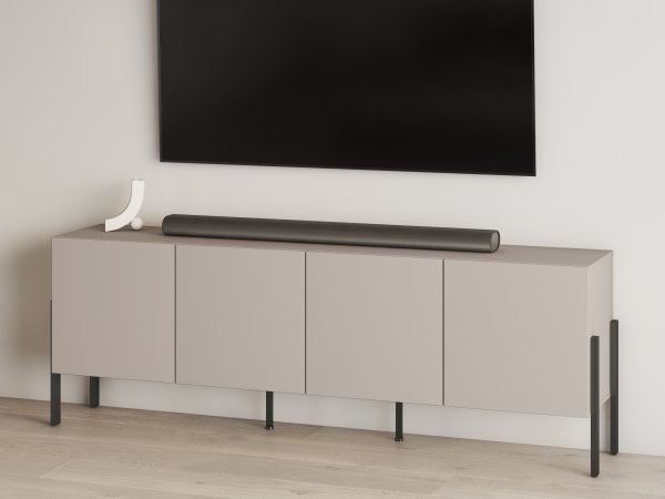 Televizní komoda JUKON (typ 25) cashmere/černé kovové nohy