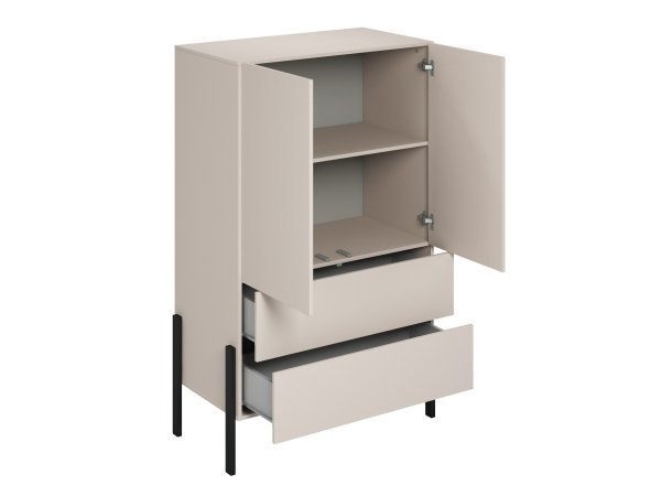 Komoda na prádlo (typ 38) JUKON cashmere/černé kovové nohy