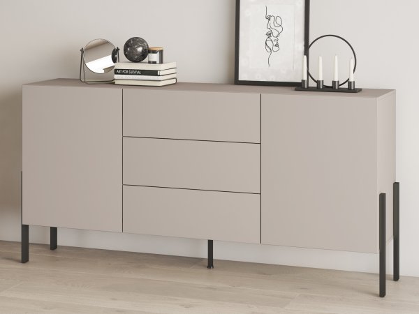 Sestava nábytku do obývacího pokoje JUKON 2 cashmere/černé kovové nohy