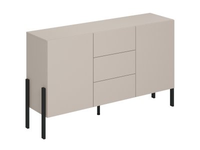 Komoda do obývacího pokoje JUKON (typ 43) cashmere/černé kovové nohy