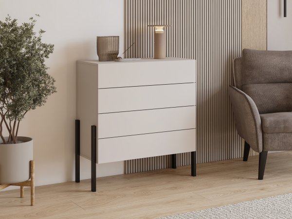 Komoda(typ 27) JUKON cashmere/černé kovové nohy