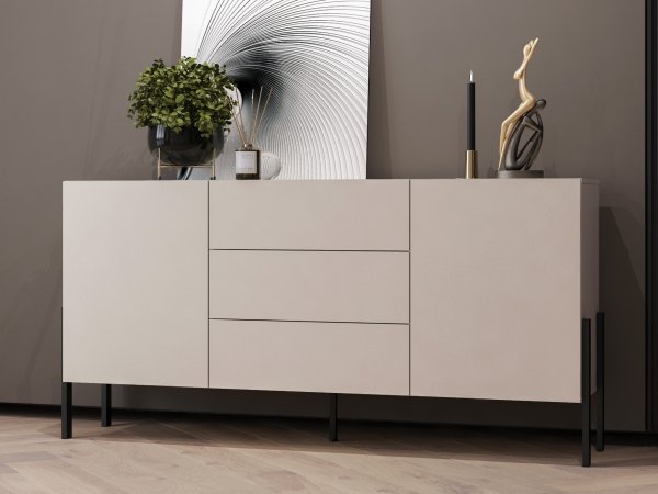 Sestava nábytku do obývacího pokoje JUKON 4 cashmere/černé kovové nohy