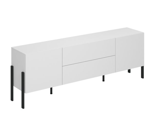 Sestava nábytku do obývacího pokoje JUKON 3 bílá supermatt/černé kovové nohy
