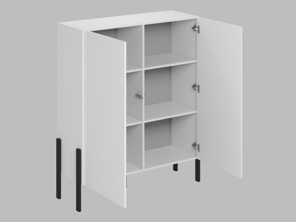 Sestava nábytku do obývacího pokoje JUKON 2 bílá supermatt/černé kovové nohy