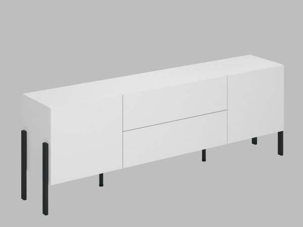 Sestava nábytku do obývacího pokoje JUKON 3 bílá supermatt/černé kovové nohy