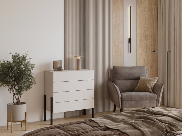 Komoda(typ 27) JUKON cashmere/černé kovové nohy