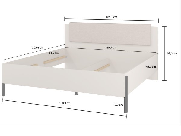 Sestava nábytku do ložnice JUKON 3 cashmere/černé kovové nohy