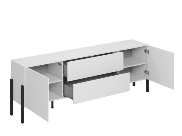 Sestava nábytku do obývacího pokoje JUKON 3 bílá supermatt/černé kovové nohy