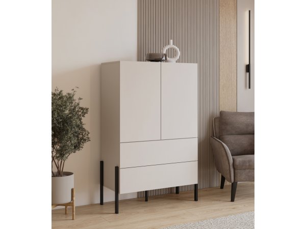 Sestava nábytku do obývacího pokoje JUKON 4 cashmere/černé kovové nohy