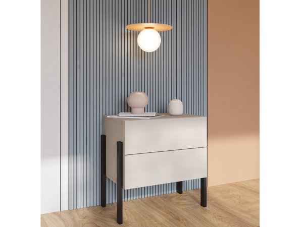 Sestava nábytku do ložnice JUKON 3 cashmere/černé kovové nohy