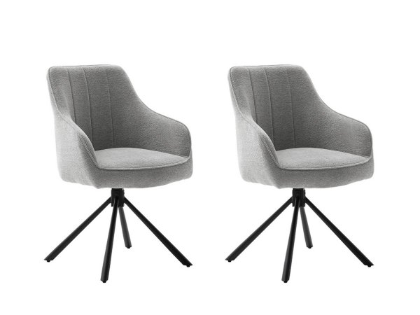 Jídelní otočná židle KASAMA s područkami hellgrau