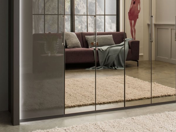 Luxusní skříň se zrcadlem KANSAS dekor Havana/sklo Havana