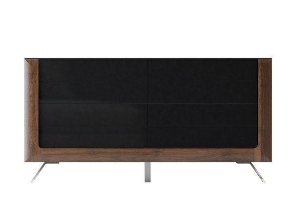 Nábytek do obývacího pokoje KASAI ořech Columbia/černý lesk