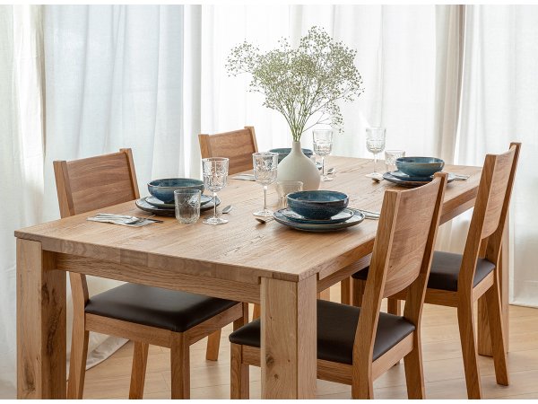 Dubová jídelní židle s hnědým sedákem RATO