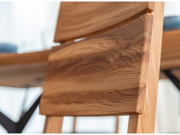 Dubová jídelní židle s dřevěným sedákem ERTO