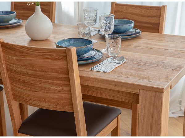 Dubová jídelní židle s hnědým sedákem RATO