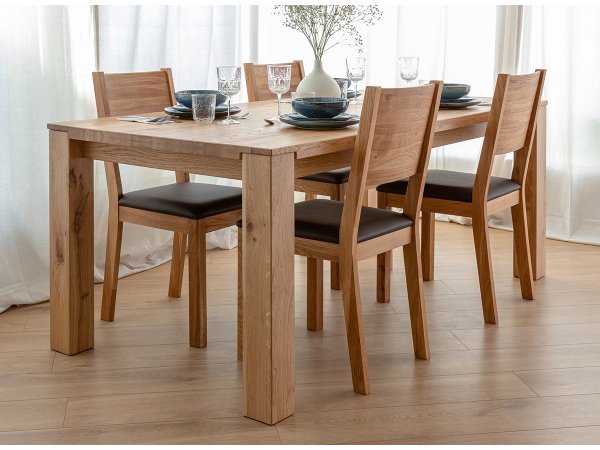 Dubová jídelní židle s hnědým sedákem RATO