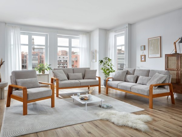 Křeslo s dřevěnými područkami KOLDING