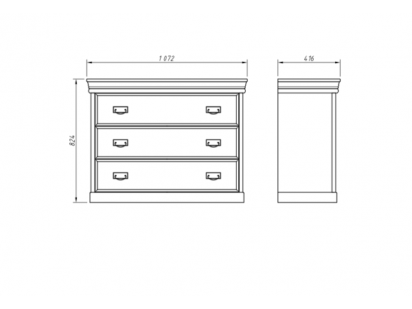 Komoda KANIA 3S z masivní borovice