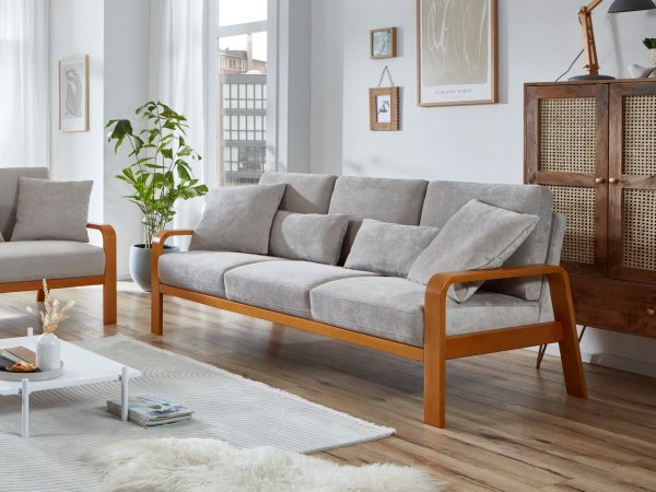 Sedací souprava s dřevěnými područkami 3+2,5+1 KOLDING