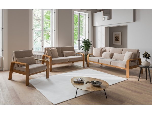 Křeslo s dřevěnými područkami KOLDING