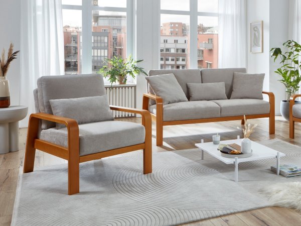 Křeslo s dřevěnými područkami KOLDING